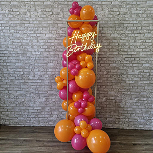 Alugue Tema Para Festa Decoração Happy Cubo Tecido ( Modelo 1 ) Acompanha Balão