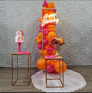 Alugue Tema Para Festa Decoração Happy Cubo Tecido ( Modelo 2 ) Acompanha Balão