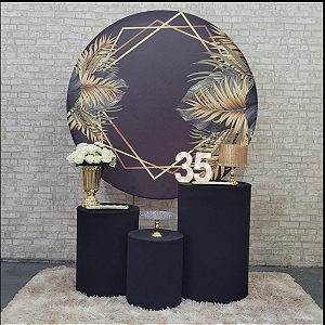 Alugue Tema Para Festa Decoração Flores Preto Tecido ( Modelo 2 )