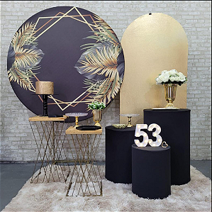 Alugue Tema Para Festa Decoração Flores Preto Tecido ( Modelo 4 )