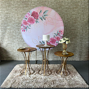 Alugue Tema Para Festa Decoração Flores Rosa Tecido ( Modelo 5 )