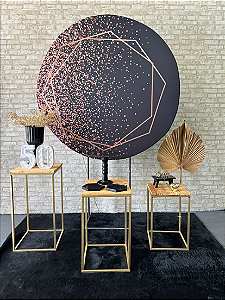 Alugue Tema Para Festa Decoração Glitter Rose Tecido ( Modelo 3 )