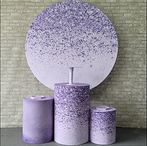 Alugue Tema Para Festa Decoração Glitter Lílas Tecido ( Modelo 1 )