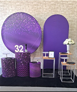 Alugue Tema Para Festa Decoração Glitter Roxo Tecido ( Modelo 3 )