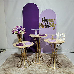 Alugue Tema Para Festa Decoração Happy Lílas e Roxo Tecido