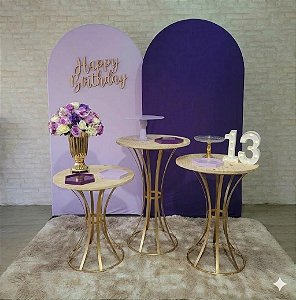 Alugue Tema Para Festa Decoração Happy Lílas e Roxo Tecido