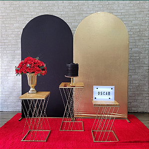 Alugue Tema Para Festa Decoração Happy Preto com Dourado Tecido