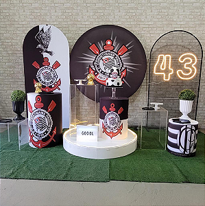 Alugue Tema Para Festa Decoração Corinthians Tecido ( Modelo 7 )