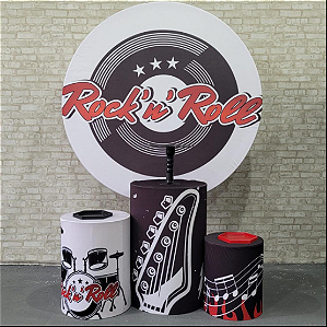 Alugue Tema Para Festa Decoração Rock Roll Tecido ( Modelo 1 )