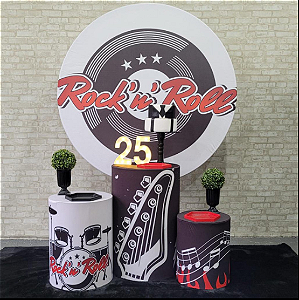Alugue Tema Para Festa Decoração Rock Roll Tecido ( Modelo 2 )