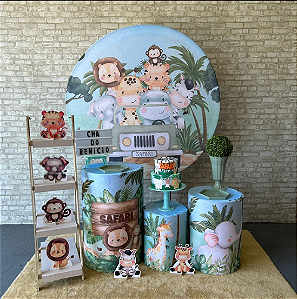 Alugue Tema Para Festa Decoração Safari Tecido ( Modelo 5 )