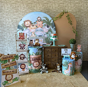 Alugue Tema Para Festa Decoração Safari Tecido ( Modelo 6 )