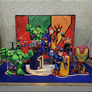 Alugue Tema Para Festa Decoração Vingadores Baby Tecido ( Modelo 4 )