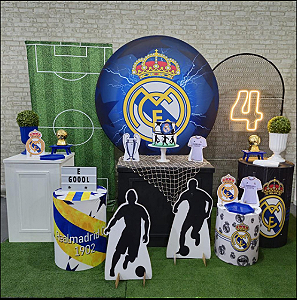 Alugue Tema Para Festa Decoração Real Madrid Tecido ( Modelo 3 )
