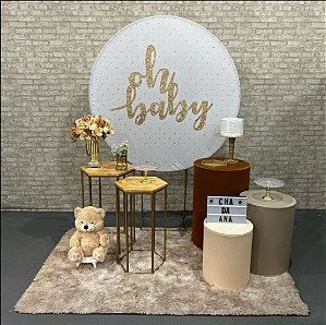 Alugue Tema Para Festa Decoração Chá Revelação Oh Baby Tecido ( Modelo 3 )