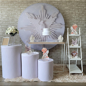 Alugue Tema Para Festa Decoração Batizado Tecido ( Modelo 3 )