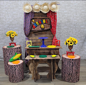 Alugue Tema Para Festa Decoração Junina Tecido ( Modelo 03 )