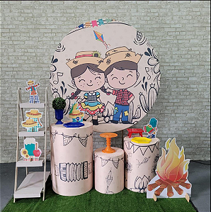 Alugue Tema Para Festa Decoração Junina Tecido ( Modelo 12 )