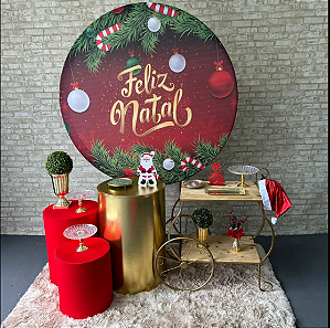 Alugue Tema Para Festa Decoração Natal Tecido ( Modelo 5 )