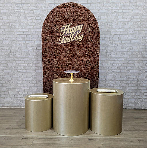 Alugue Tema Para Festa Decoração Happy Onça Tecido ( Modelo 1 )