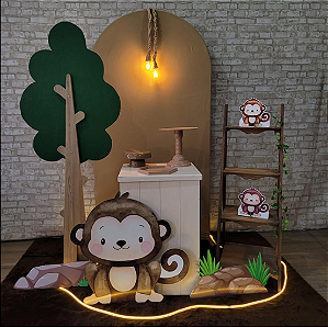 Alugue Tema Para Festa Decoração Macaquinho Tecido