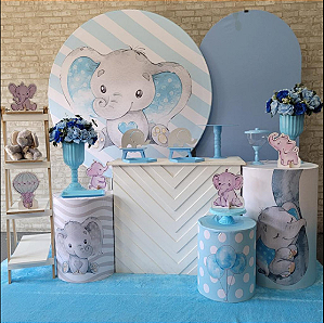 Alugue Tema Para Festa Decoração Elefantinho Tecido ( Modelo 3 )