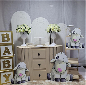 Alugue Tema Para Festa Decoração Ovelhinha Tecido ( Modelo 4 )