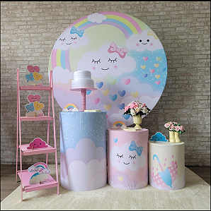 Alugue Tema Para Festa Decoração Chuva de Amor Tecido ( Modelo 2 )