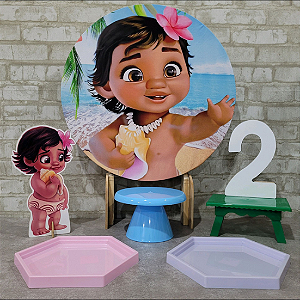 Alugue Tema Para Festa na Mesa Decoração Moana Baby