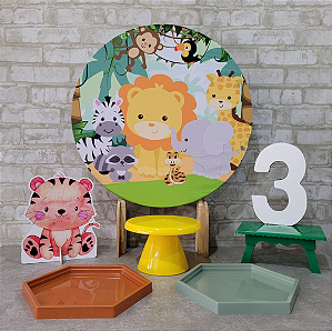 Alugue Tema Para Festa na Mesa Decoração Safari ( Modelo 1 )