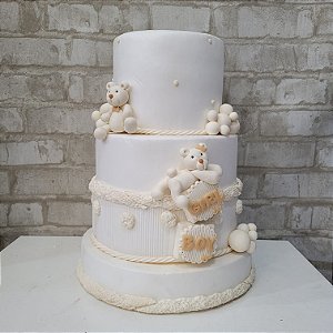 Alugue Bolo Fake Tema - Ursinho Revelação