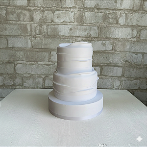 Alugue Bolo Fake Casamento Noivado com Babado