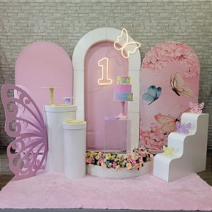 Alugue Tema Para Festa Decoração Jardim das Borboletas Tecido ( Modelo 7 )