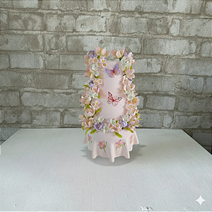 Alugue Bolo Fake Cenográfico Jardim com Babado