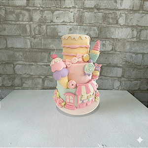 Alugue Bolo Fake Cenográfico Confeitaria Doces II