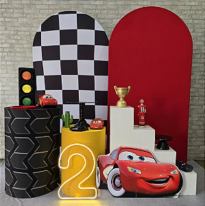 Alugue Tema Para Festa Decoração Relâmpago Mcqueen Tecido ( Modelo 4 )