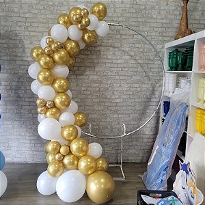 Compre Balão Para Festa Decoração 3 Metros Branco e Dourado ( Cores Metalizadas )