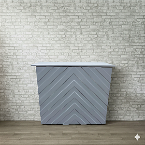 Alugue Cômoda Fake Chevron Branca
