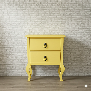 Alugue Cômoda Pequena com 2 Gavetas Amarelo