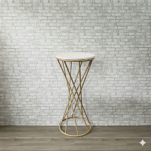 Alugue Mesa de Ferro Elegante Dourado com Branco G