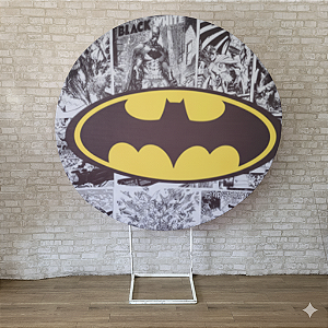 Alugue Estrutura Painel Redondo e a Capa de Tecido do Tema - Batman
