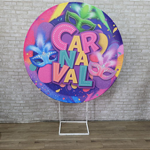 Alugue Estrutura Painel Redondo e a Capa de Tecido do Tema - Carnaval