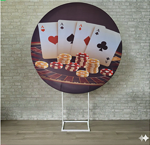 Alugue Estrutura Painel Redondo e a Capa de Tecido do Tema - Cassino