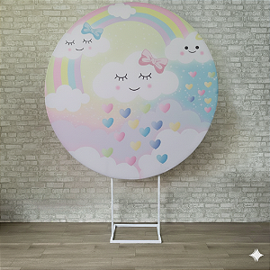 Alugue Estrutura Painel Redondo e a Capa de Tecido do Tema - Chuva de Amor