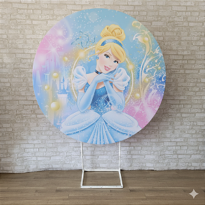 Alugue Estrutura Painel Redondo e a Capa de Tecido do Tema - Cinderela