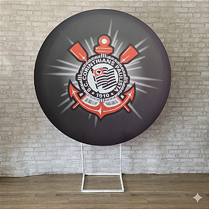 Alugue Estrutura Painel Redondo e a Capa de Tecido do Tema - Corinthians