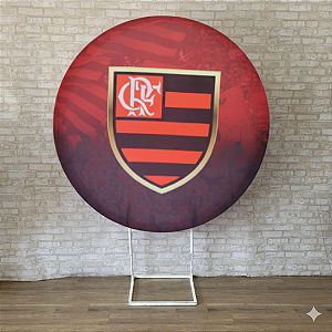 Alugue Estrutura Painel Redondo e a Capa de Tecido do Tema - Flamengo