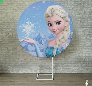 Alugue Estrutura Painel Redondo e a Capa de Tecido do Tema - Frozen