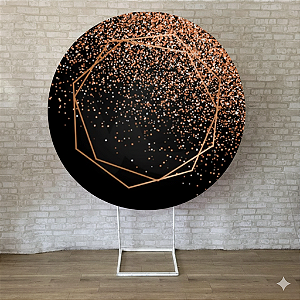 Alugue Estrutura Painel Redondo e a Capa de Tecido do Tema - Glitter Rose