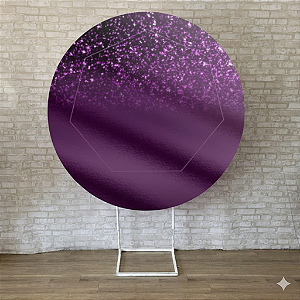 Alugue Estrutura Painel Redondo e a Capa de Tecido do Tema - Glitter Roxo